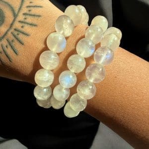 Regenboog maansteen kogel armband