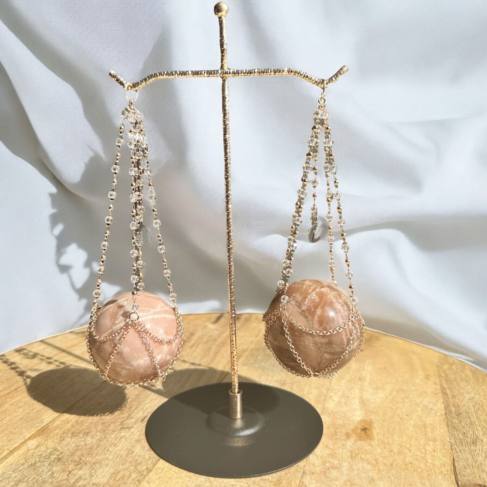 Metalen bolhouder - weegschaal - Rosé goud - Afbeelding 2