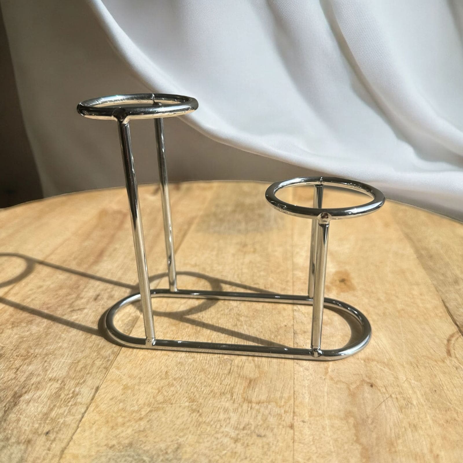 Metalen bolhouder - 2 bollen - Zilver