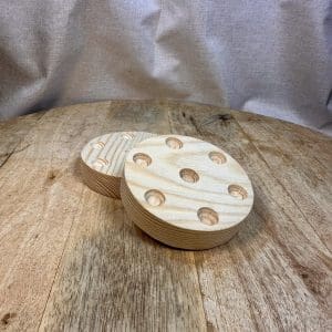 Houten trommelsteen/bollen display