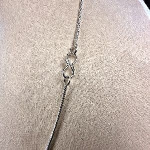 Alternative view of Zilveren snakeskin collier - 45 cm