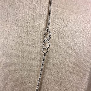 Alternative view of Zilveren snakeskin collier - 50 cm