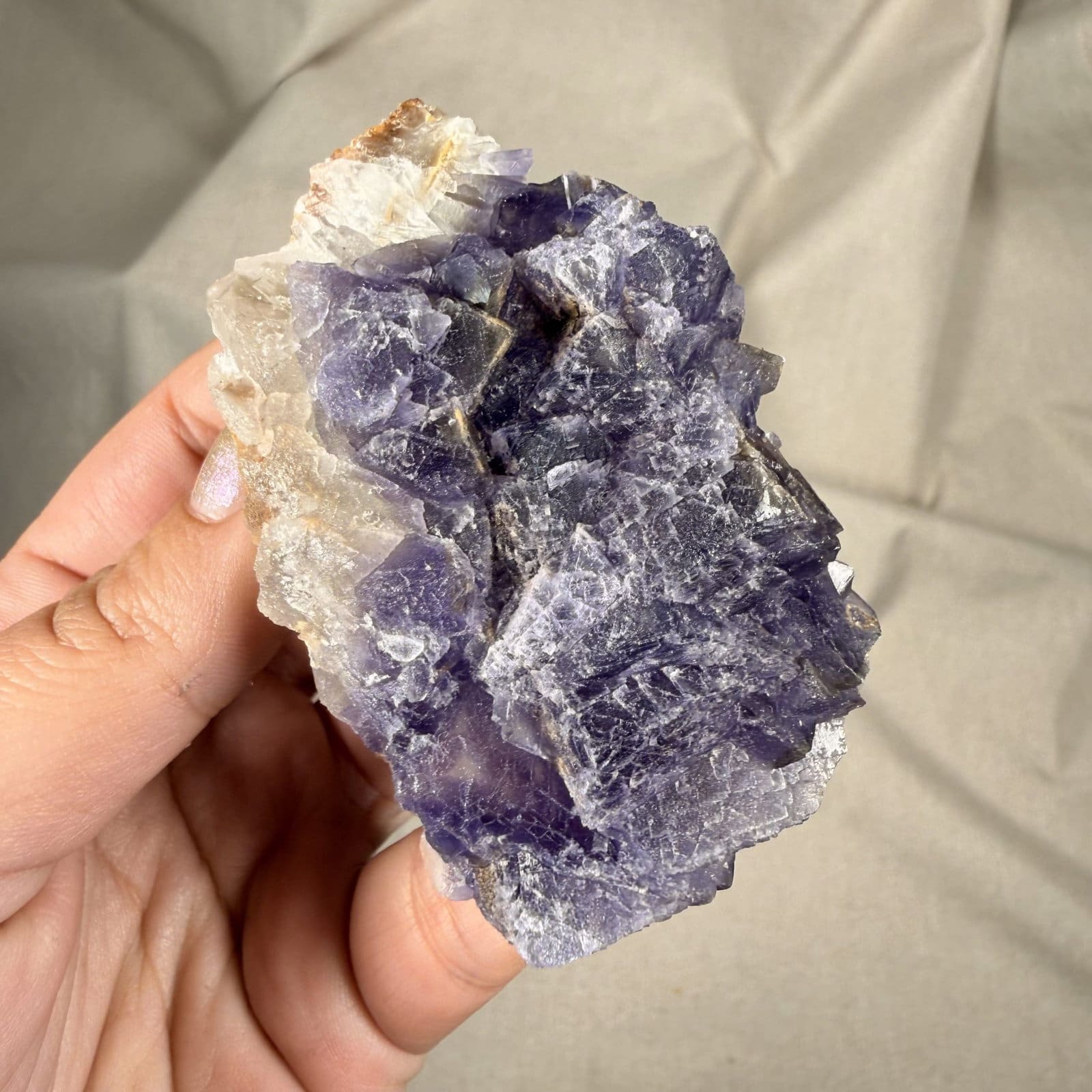 Paarse Baluchistan regenboog fluoriet cluster - 8