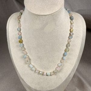 Beryl nugget ketting - 925 zilver en goldplating