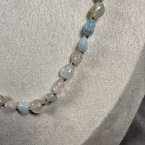 Alternative view of Beryl nugget ketting - 925 zilver en goldplating