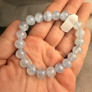 Aquamarijn kogel armband 8-10mm - random pick