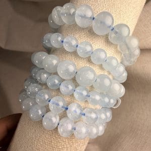 Alternative view of Aquamarijn kogel armband 8-10mm - random pick