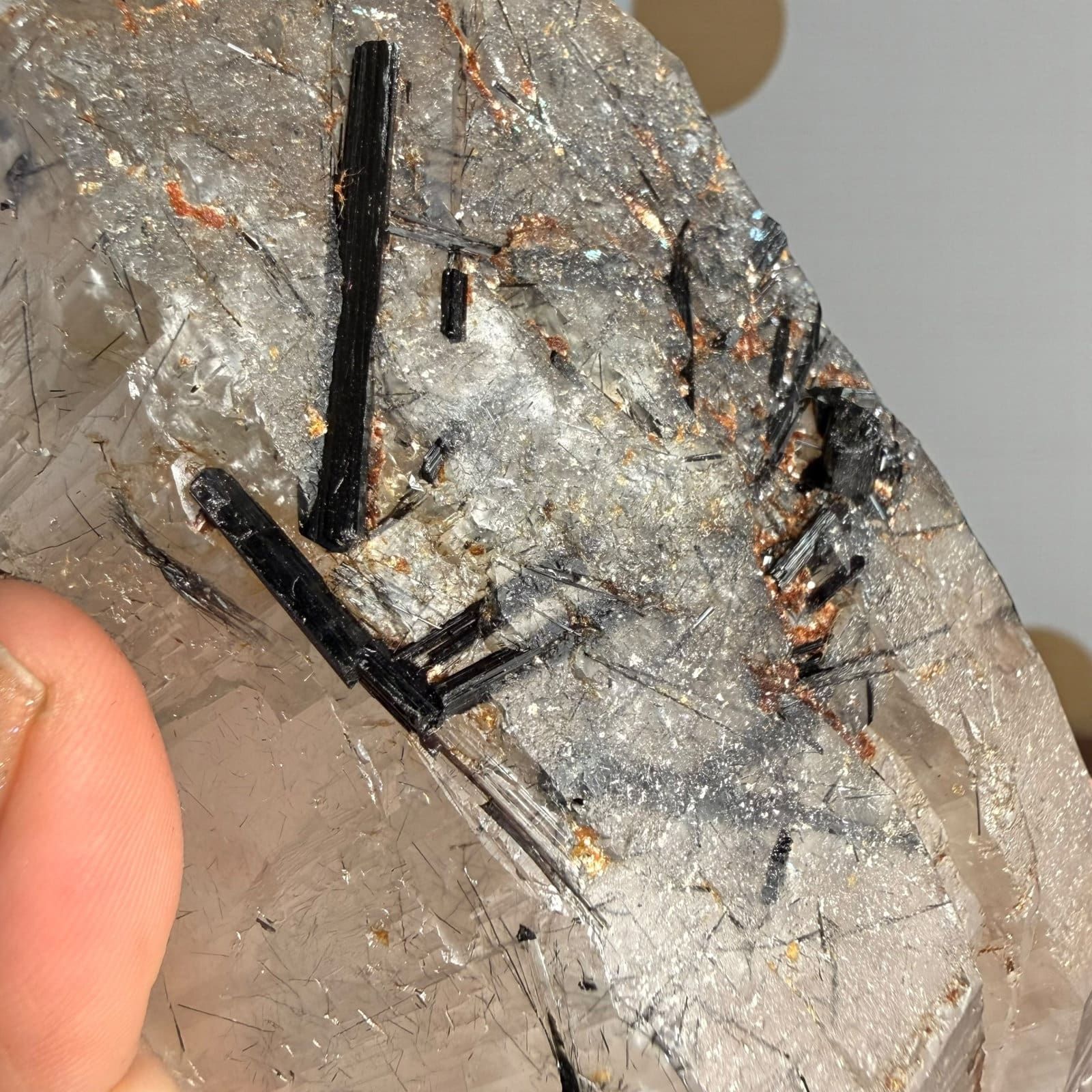 STATEMENT PIECE! Zwarte toermalijnkwarts / rookkwarts dubbeleinder - Afbeelding 3