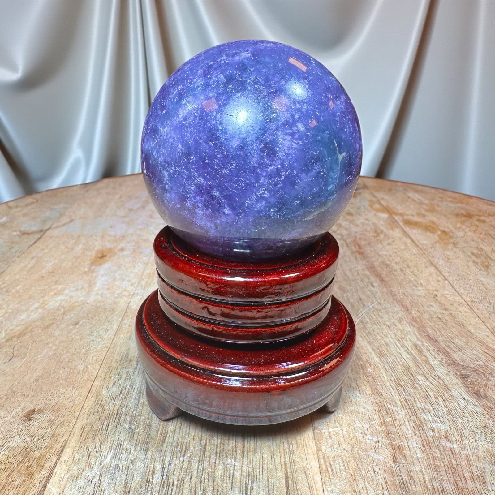 Roterende houten bol houder - M - Afbeelding 2