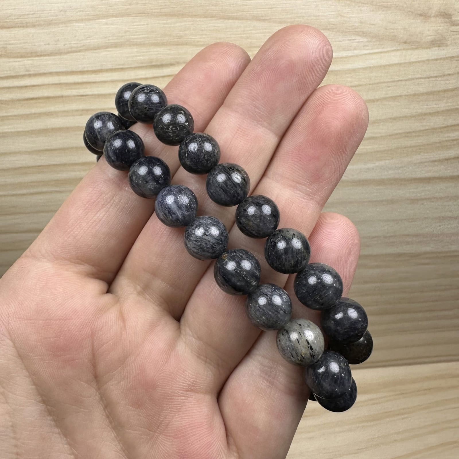 Kyaniet Kogelarmband 8mm - random pick - 3 - Afbeelding 2