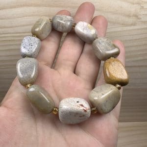 Fossielkoraal nuggetarmband 15mm - Random pick - 14