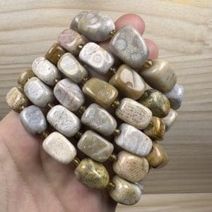 Alternative view of Fossielkoraal nuggetarmband 15mm - Random pick - 14