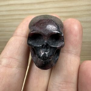Eudialiet in Arfvedsoniet carving - skull - Random pick
