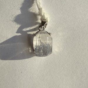 925 zilveren hanger - Naald dumortiriet in kwarts - 7