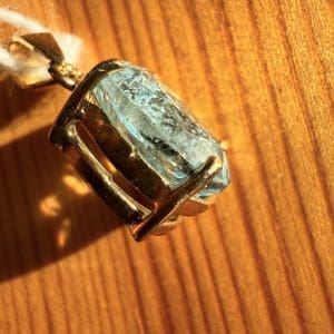 Alternative view of Goldplated 925 zilveren hanger - Aquamarijn - 1