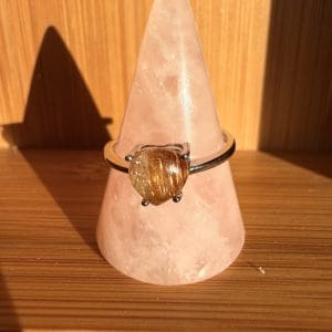 925 sterling zilveren ring – 22 - Rode Rutielkwarts