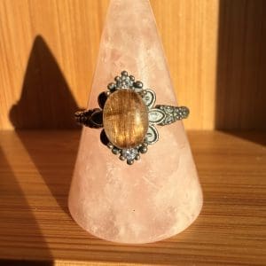925 sterling zilveren ring – 28 - Rode Rutielkwarts