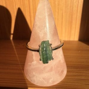 925 sterling zilveren ring – 50 - Groene Toermalijn