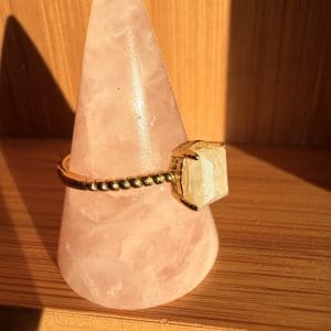 Alternative view of Goldplated 925 zilveren ring – 84 - Regenboog Maansteen