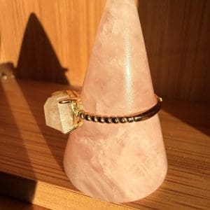 Alternative view of Goldplated 925 zilveren ring – 87 - Regenboog Maansteen