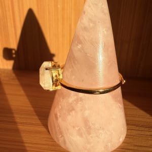 Alternative view of Goldplated 925 zilveren ring – 90 - Regenboog Maansteen