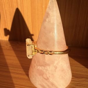 Alternative view of Goldplated 925 zilveren ring – 91 - Regenboog Maansteen