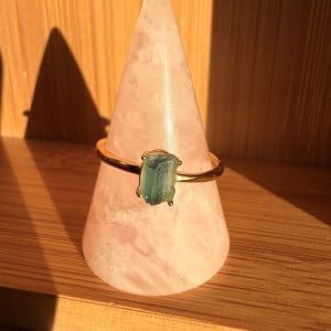 Goldplated 925 zilveren ring – 92 - Indigo Toermalijn