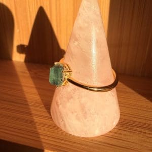 Alternative view of Goldplated 925 zilveren ring – 92 - Indigo Toermalijn