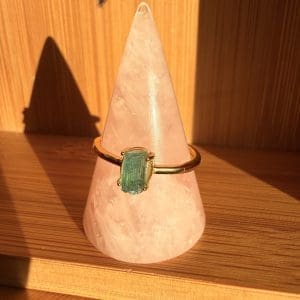 Goldplated 925 zilveren ring – 93 - Indigo Toermalijn