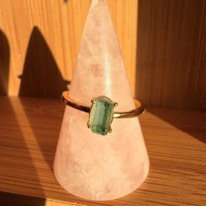 Goldplated 925 zilveren ring – 94 - Indigo Toermalijn