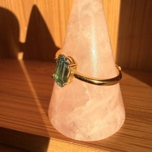 Alternative view of Goldplated 925 zilveren ring – 95 - Indigo Toermalijn