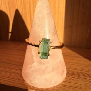 Goldplated 925 zilveren ring – 96 - Indigo Toermalijn