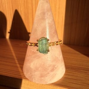 Goldplated 925 zilveren ring – 97 - Indigo Toermalijn