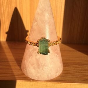 Goldplated 925 zilveren ring – 99 - Indigo Toermalijn