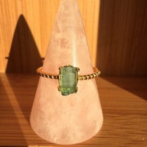 Goldplated 925 zilveren ring – 100 - Indigo Toermalijn