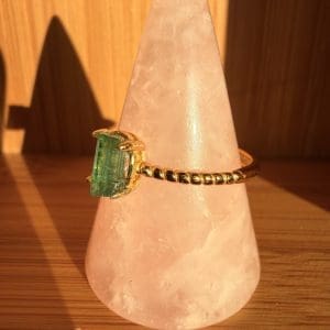 Alternative view of Goldplated 925 zilveren ring – 100 - Indigo Toermalijn