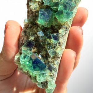 Alternative view of Daglicht fluoriet - Weardale - Pocket 42 cluster - 23