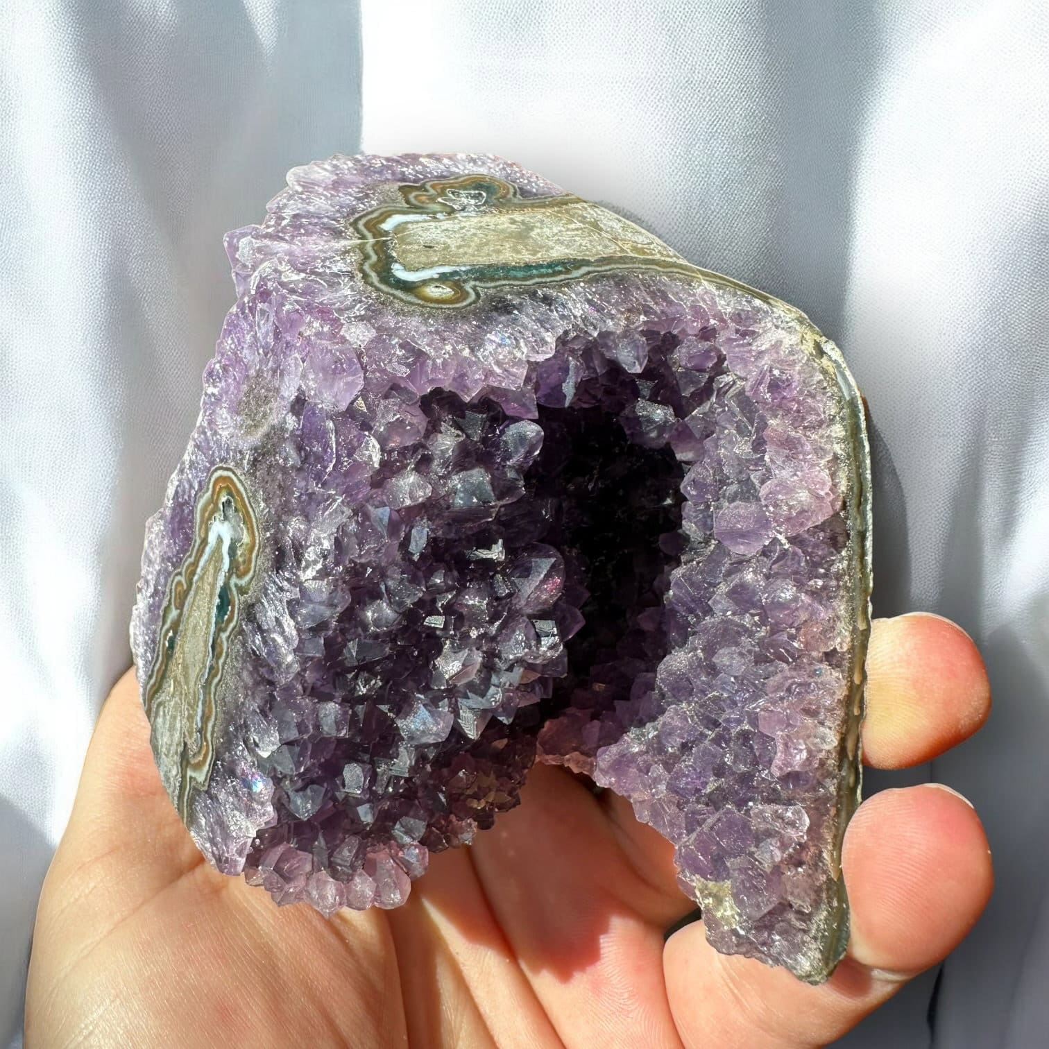 Oog Amethist cluster (stalactiet) - 44