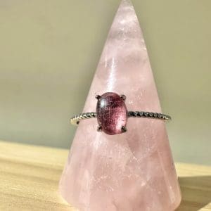925 sterling zilveren ring – 96 - Roze Toermalijn
