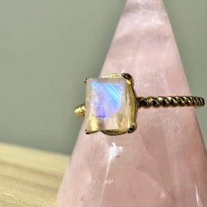 Alternative view of 925 sterling zilveren ring met goldplating – 101 - Maansteen