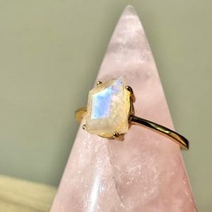 Alternative view of 925 sterling zilveren ring met goldplating – 103 - Maansteen