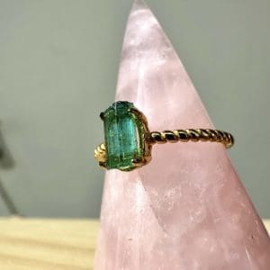 Alternative view of 925 sterling zilveren ring met goldplating – 107 - Blauwe Toermalijn