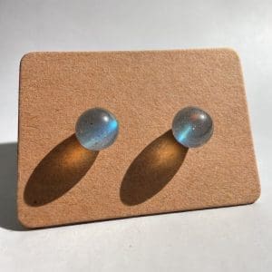 Oorstekers - Labradoriet 5mm - 925 zilver - 4