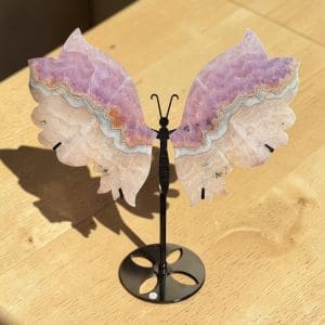STATEMENT PIECE! Amethist met agaat vlinder op stand - 5