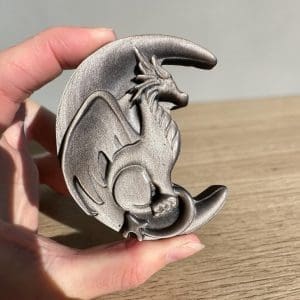 Silver sheet obsidaan - draak carving