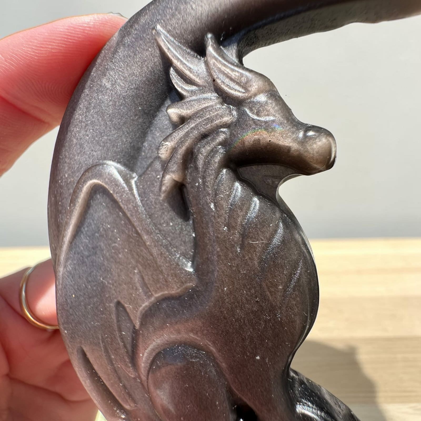 Silver sheet obsidaan - draak carving - Afbeelding 2